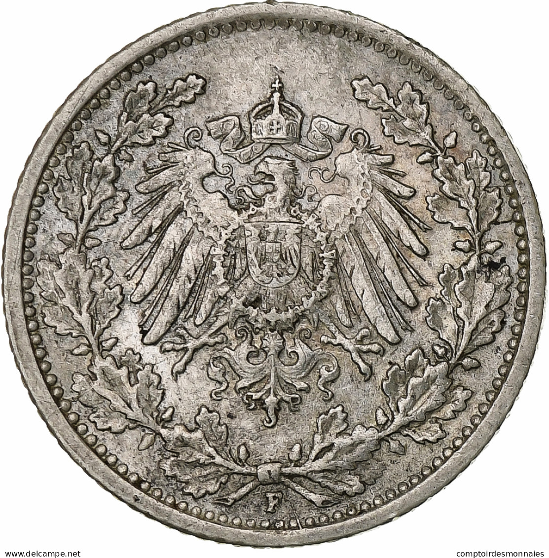 Empire Allemand, 1/2 Mark, 1916, Stuttgart, Argent, TTB, KM:17 - 1/2 Mark