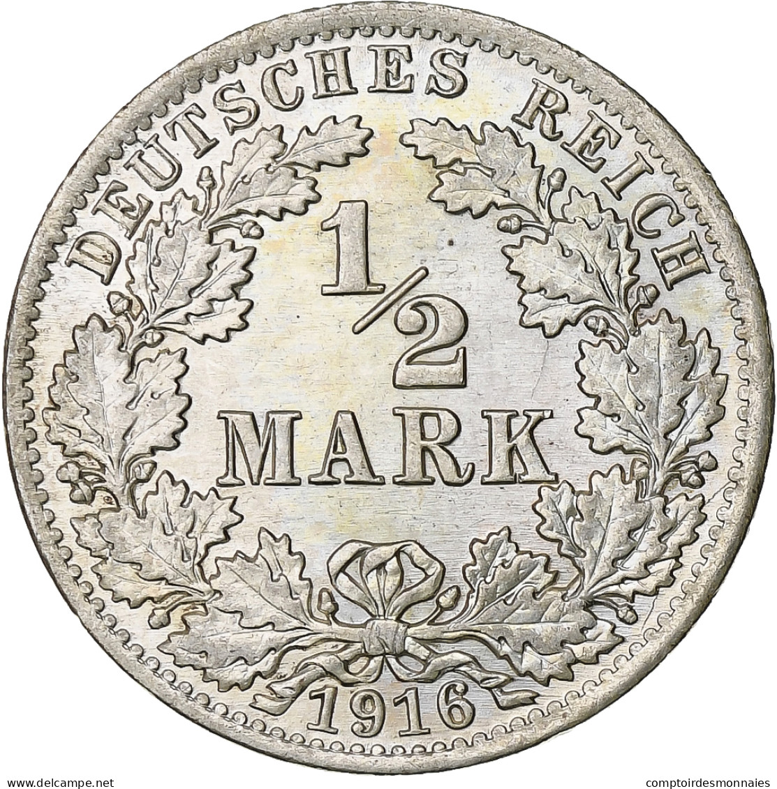 Empire Allemand, 1/2 Mark, 1916, Berlin, Argent, SPL, KM:17 - 1/2 Mark