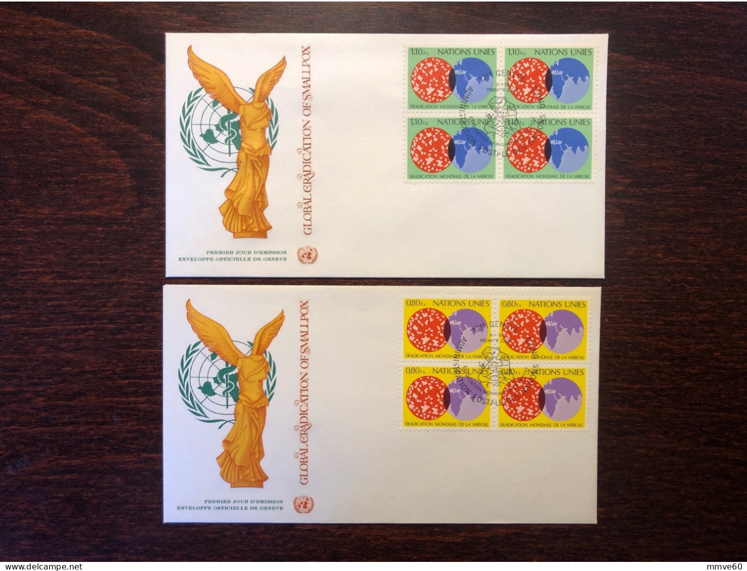 UNITED NATIONS UN UNO GENEVA FDC 1978 YEAR SMALLPOX VARIOLE HEALTH MEDICINE - Brieven En Documenten