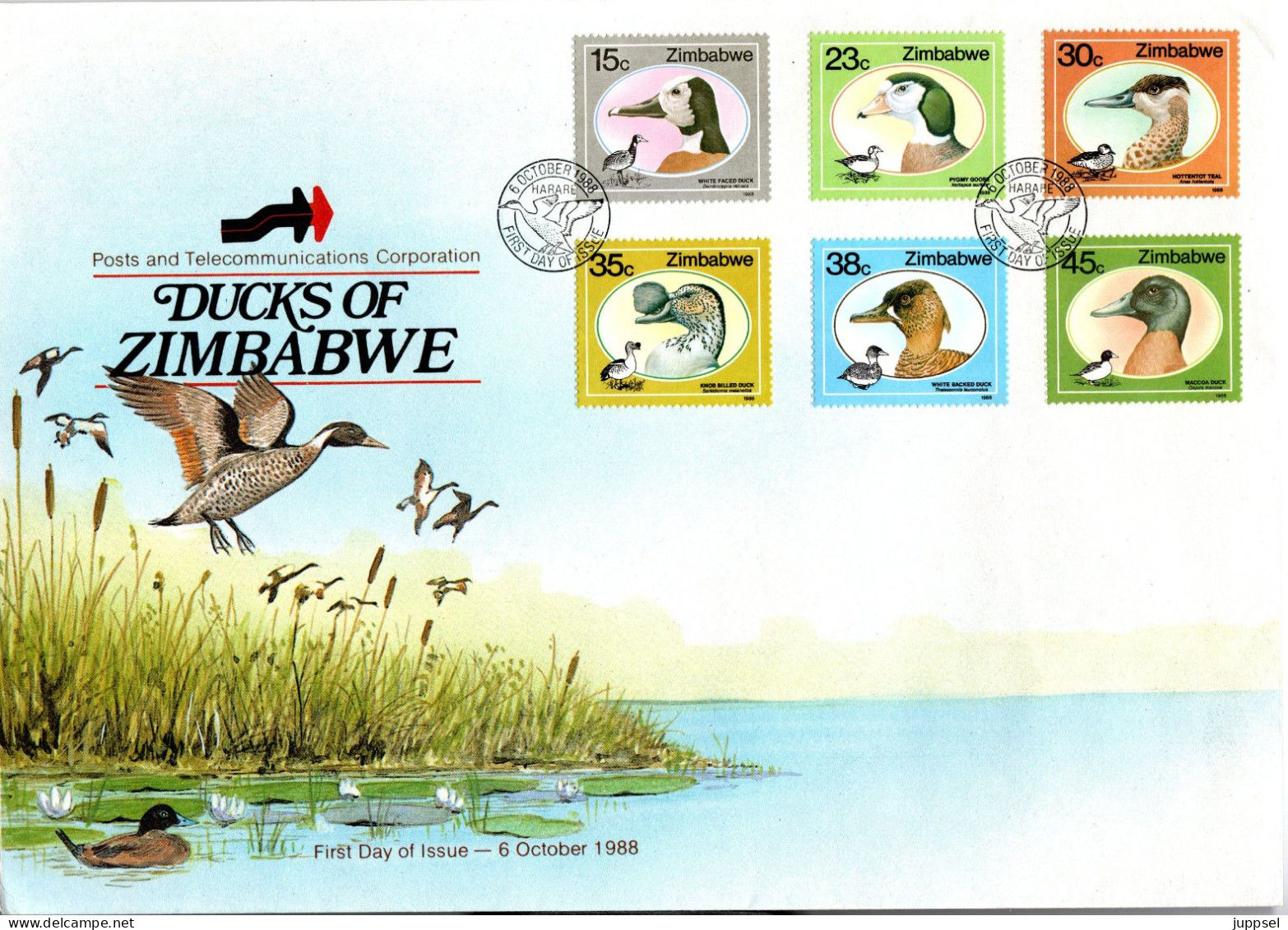 ZIMBABWE  FDC, Ducks   /   Lettre De 1er Jour  Canards - 1988 - Anatre