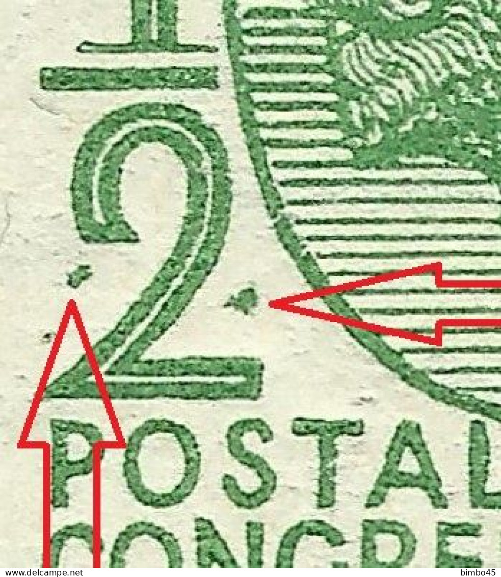 Error Great Britain 1929 Mi#170Y MNH / Sideways Watermark - Green Dots At Number 2 - Neufs