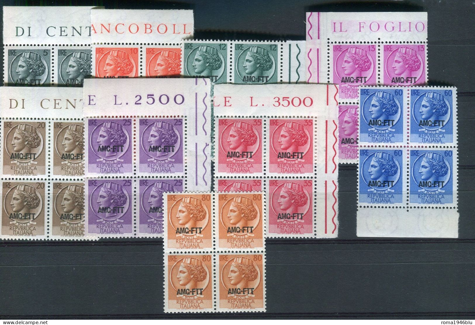 TRIESTE A 1953-54 TURRITA QUARTINA ** MNH - Neufs