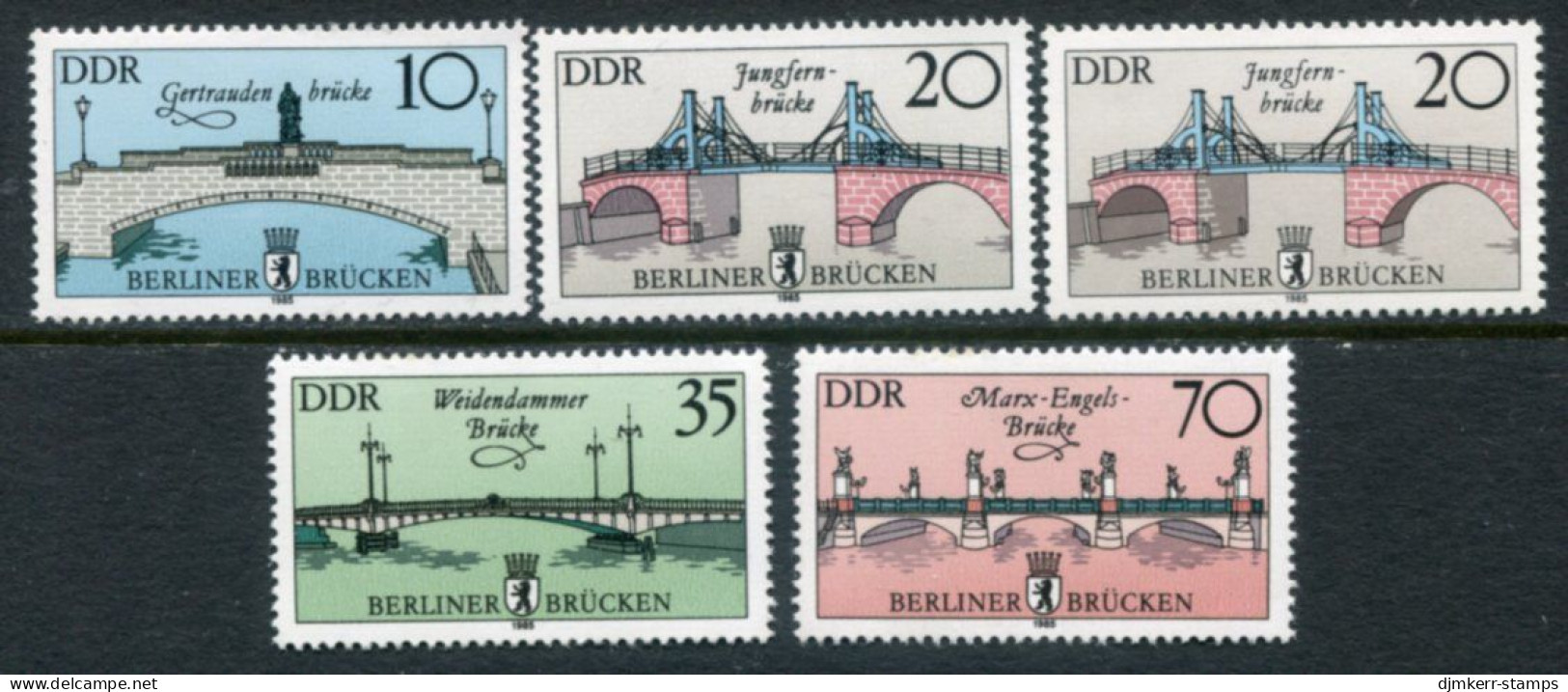 DDR 1985 Berlin Bridges With Both 20 Pf. MNH / **.  Michel 2972-75 - Unused Stamps