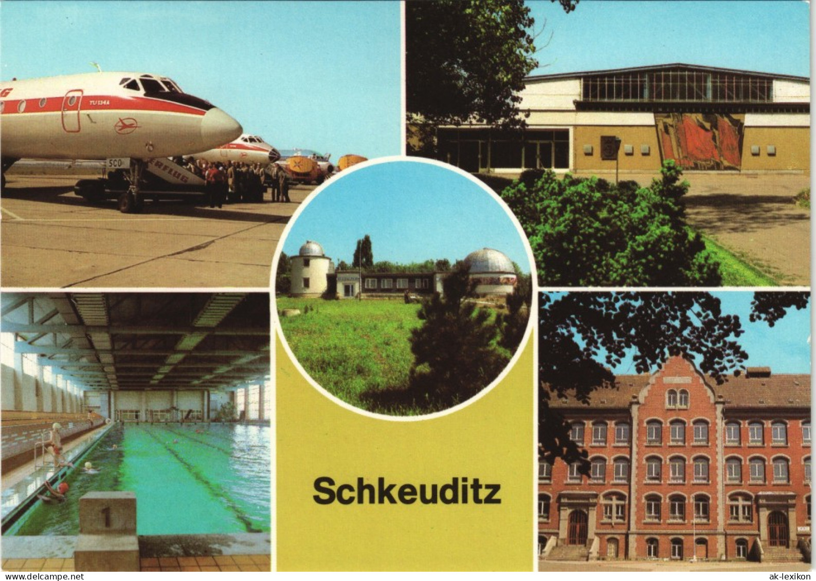 Schkeuditz Flughafen, Planetarium, Schwimmhalle, Lessing-Oberschule 1981 - Schkeuditz