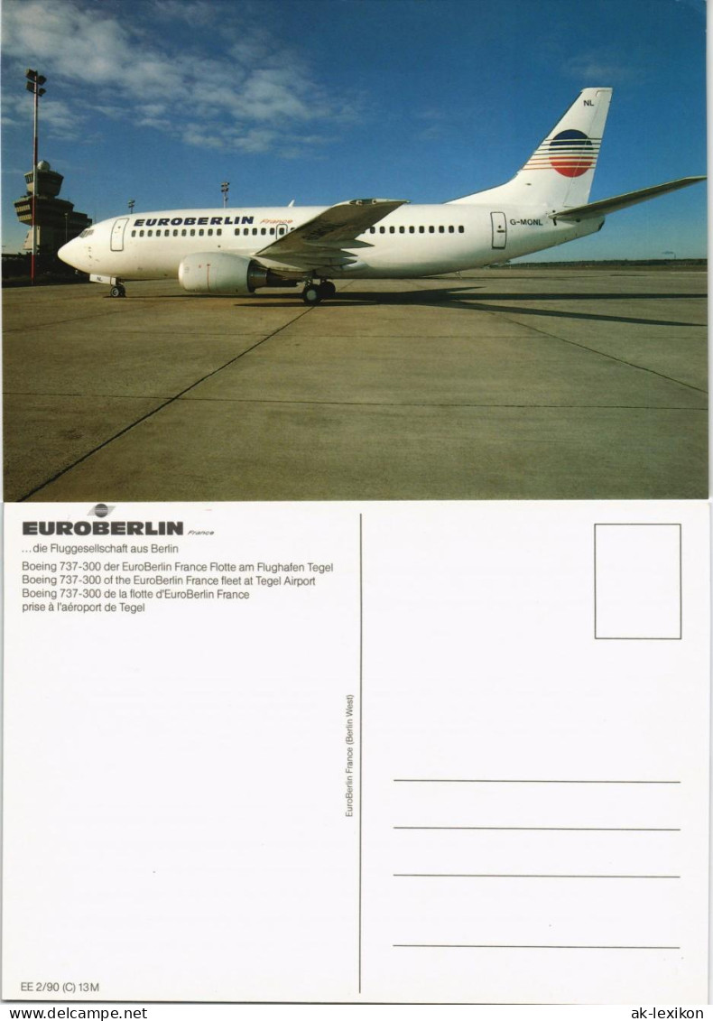 Tegel-Berlin Flugwesen Airplane Flugzeug Boeing 737-300 Der EuroBerlin 1990 - Tegel