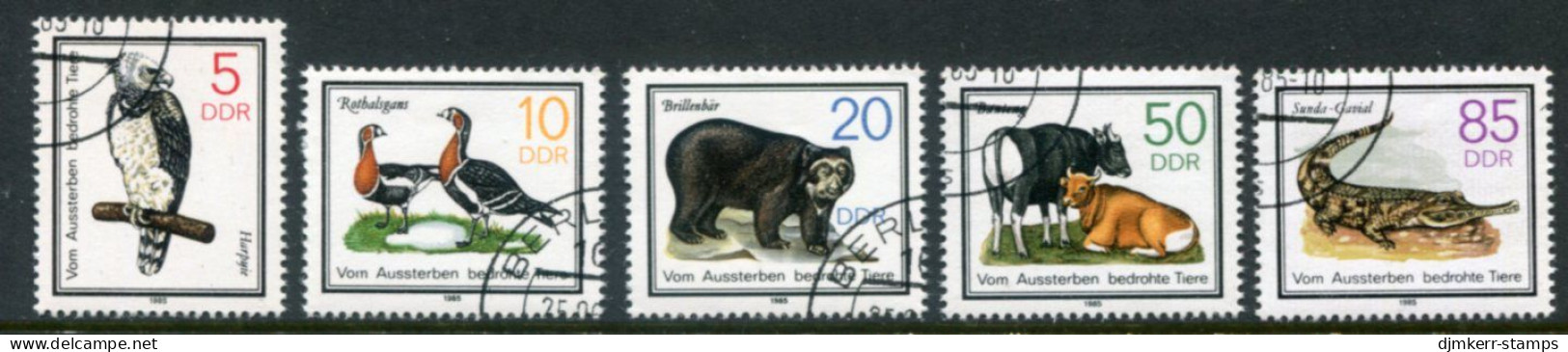 DDR 1985 Endangered Fauna Used.  Michel 2952-56 - Used Stamps