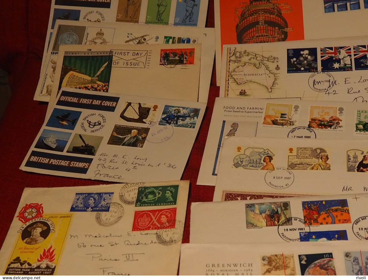 ROYAUME UNI - GB - LOT DE 47 Enveloppe FDC -AEROGRAMME - CARTE - 1952-71 Ediciones Pre-Decimales