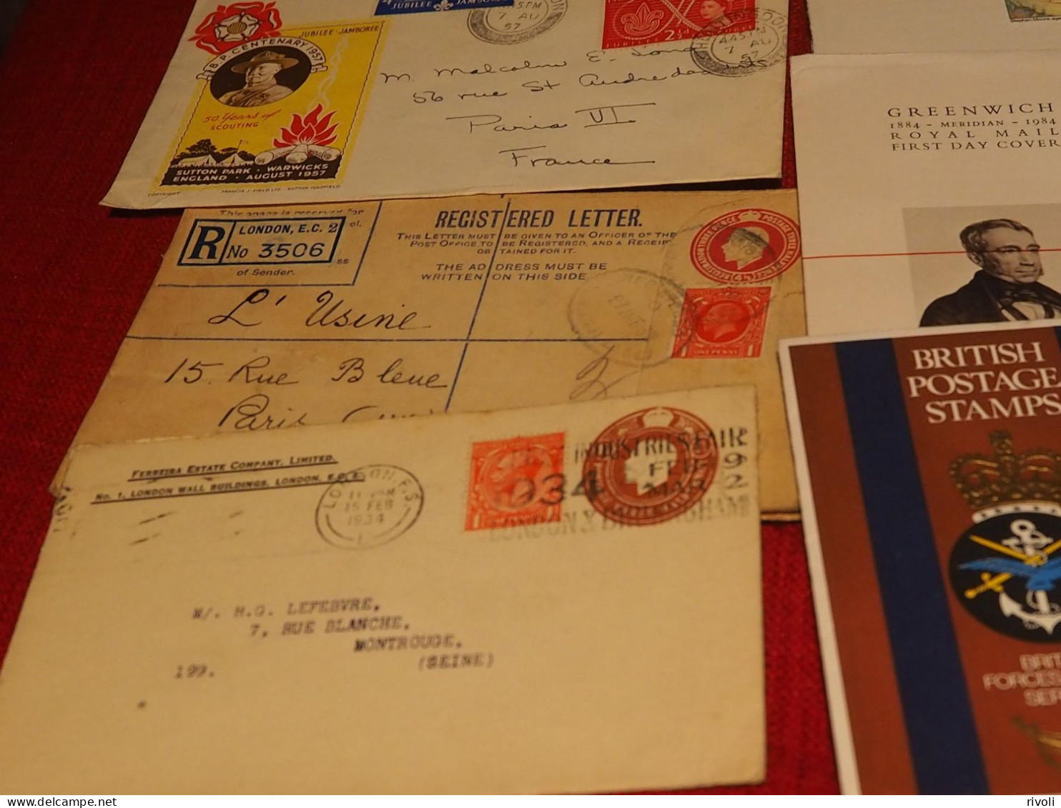 ROYAUME UNI - GB - LOT DE 47 Enveloppe FDC -AEROGRAMME - CARTE - 1952-1971 Em. Prédécimales