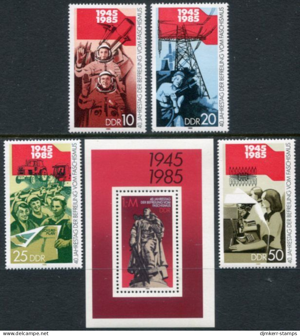 DDR 1985 Liberation Anniversary Set + Block MNH / **.  Michel 2941-44, Block 82 - Neufs