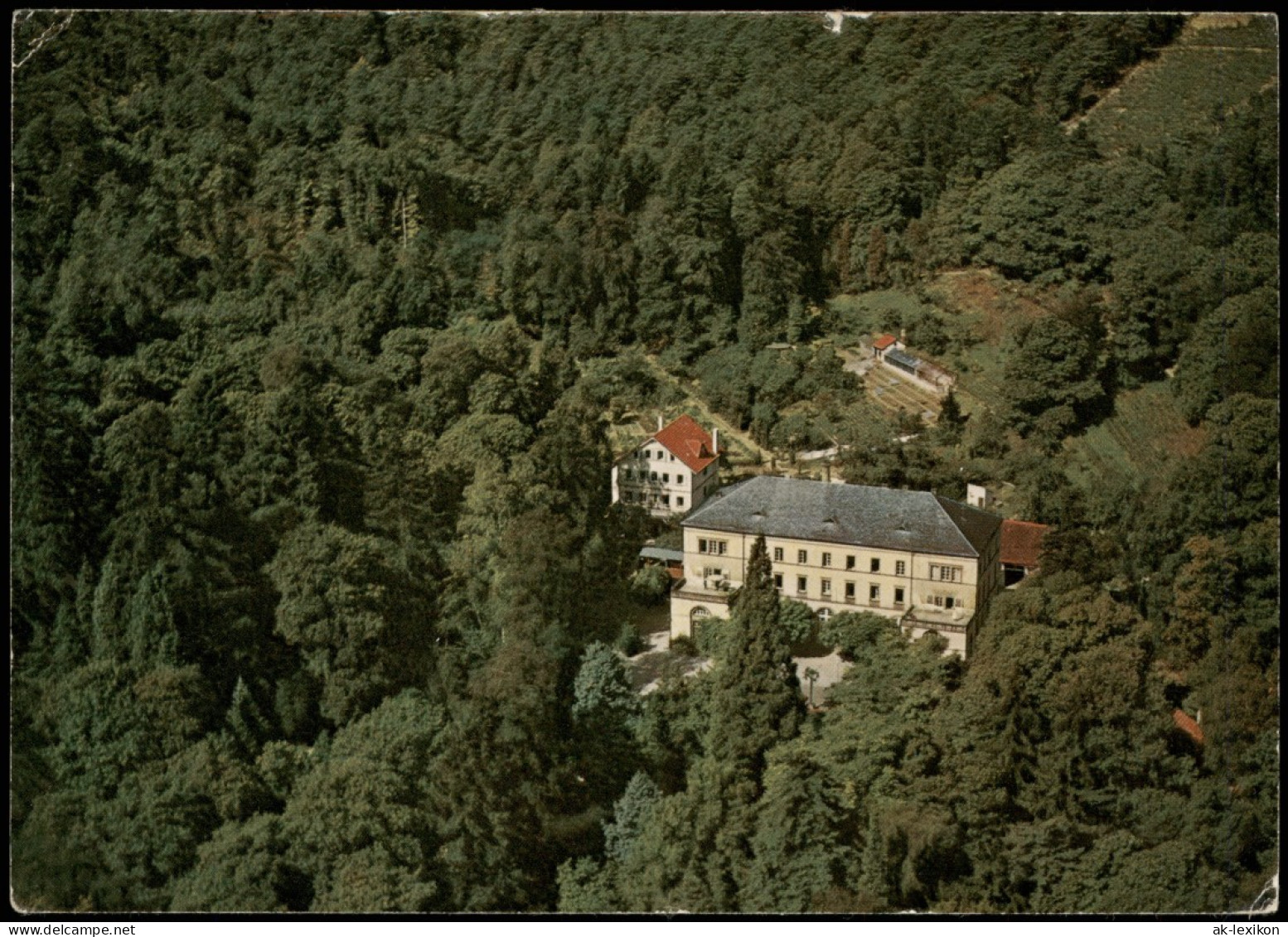 Gleisweiler-Edenkoben Sanatorium Bad Gleisweiler Luftbild über Landau 1968 - Edenkoben
