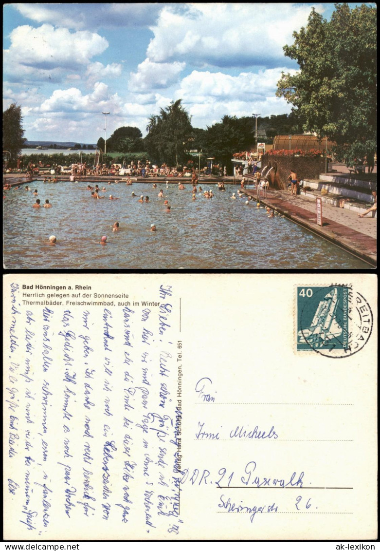 Ansichtskarte Bad Hönningen Schwimmbad Freibad Belebt 1978 - Bad Hoenningen