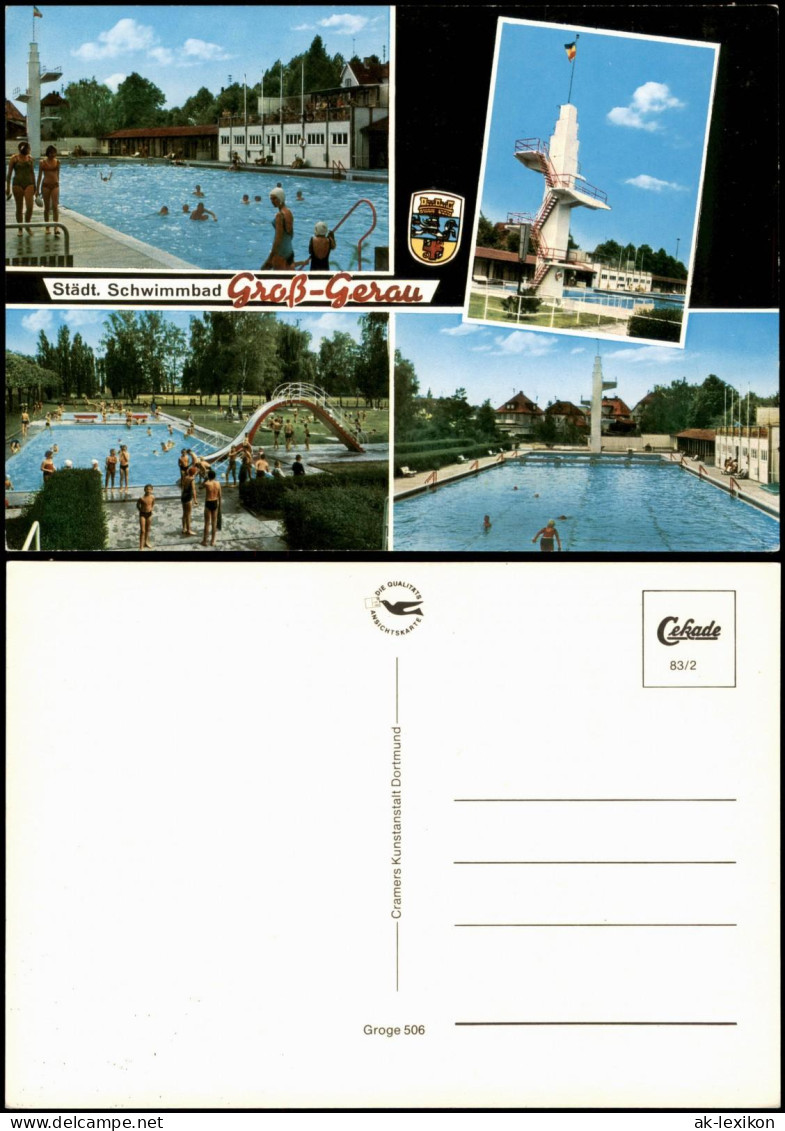 Ansichtskarte Groß-Gerau Schwimmbad Freibad Mehrbildkarte 1983 - Gross-Gerau