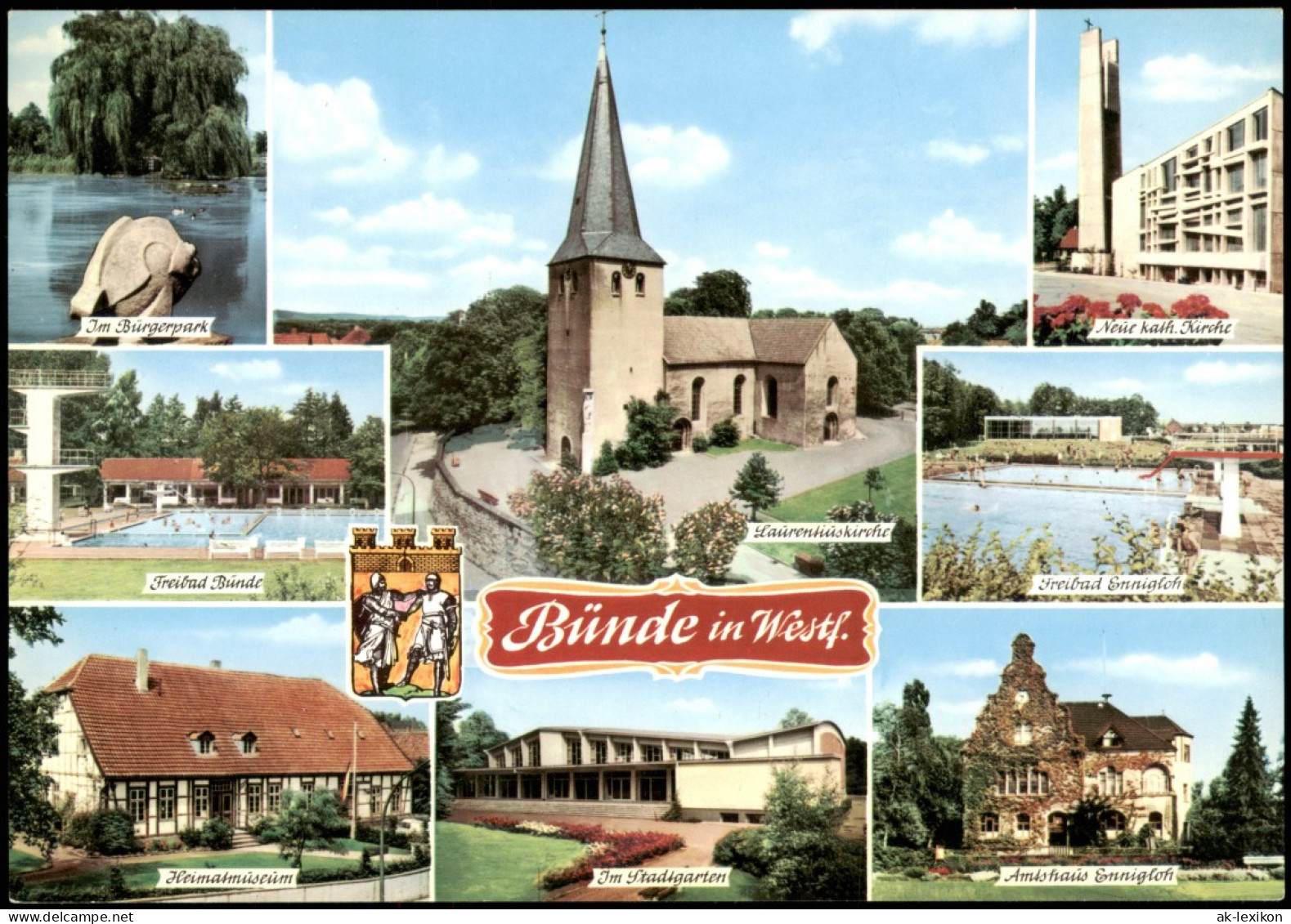 Ansichtskarte Bünde Kirchen, Museum, Amtshaus Uvm 1981 - Buende