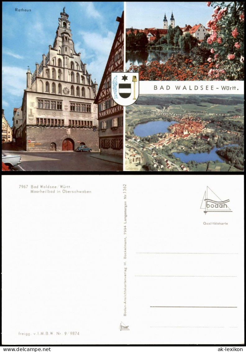 Bad Waldsee Mehrbildkarte Ortsansichten, U.a. VW Käfer Vor Rathaus 1980 - Bad Waldsee