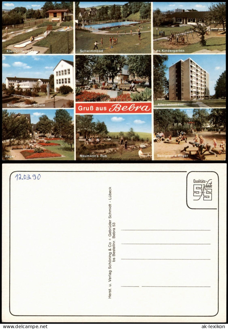 Bebra Mehrbild-AK Mit Schule, Anger, Altenwohnheim, Kindergarten Uvm. 1980 - Bebra