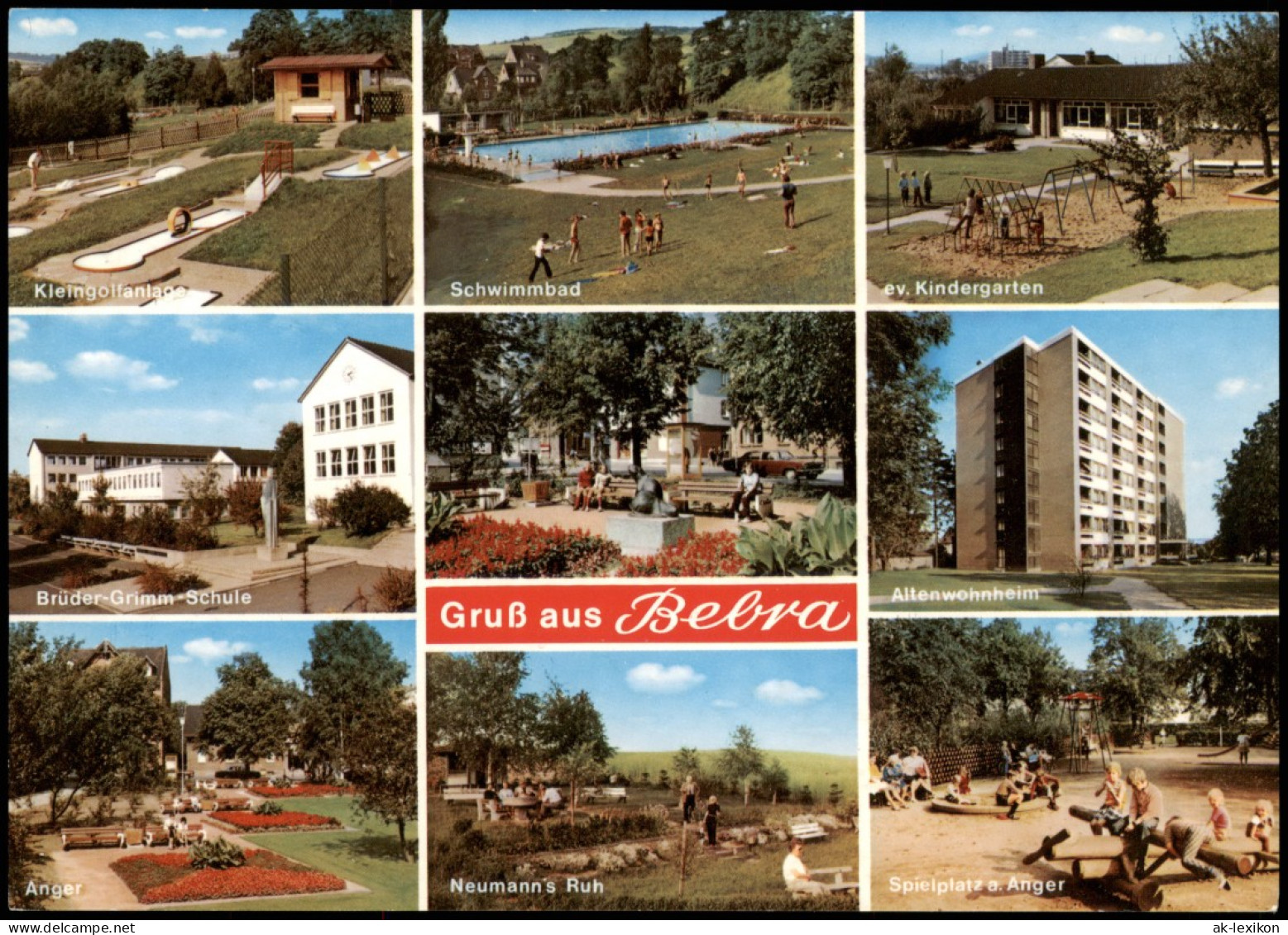 Bebra Mehrbild-AK Mit Schule, Anger, Altenwohnheim, Kindergarten Uvm. 1980 - Bebra
