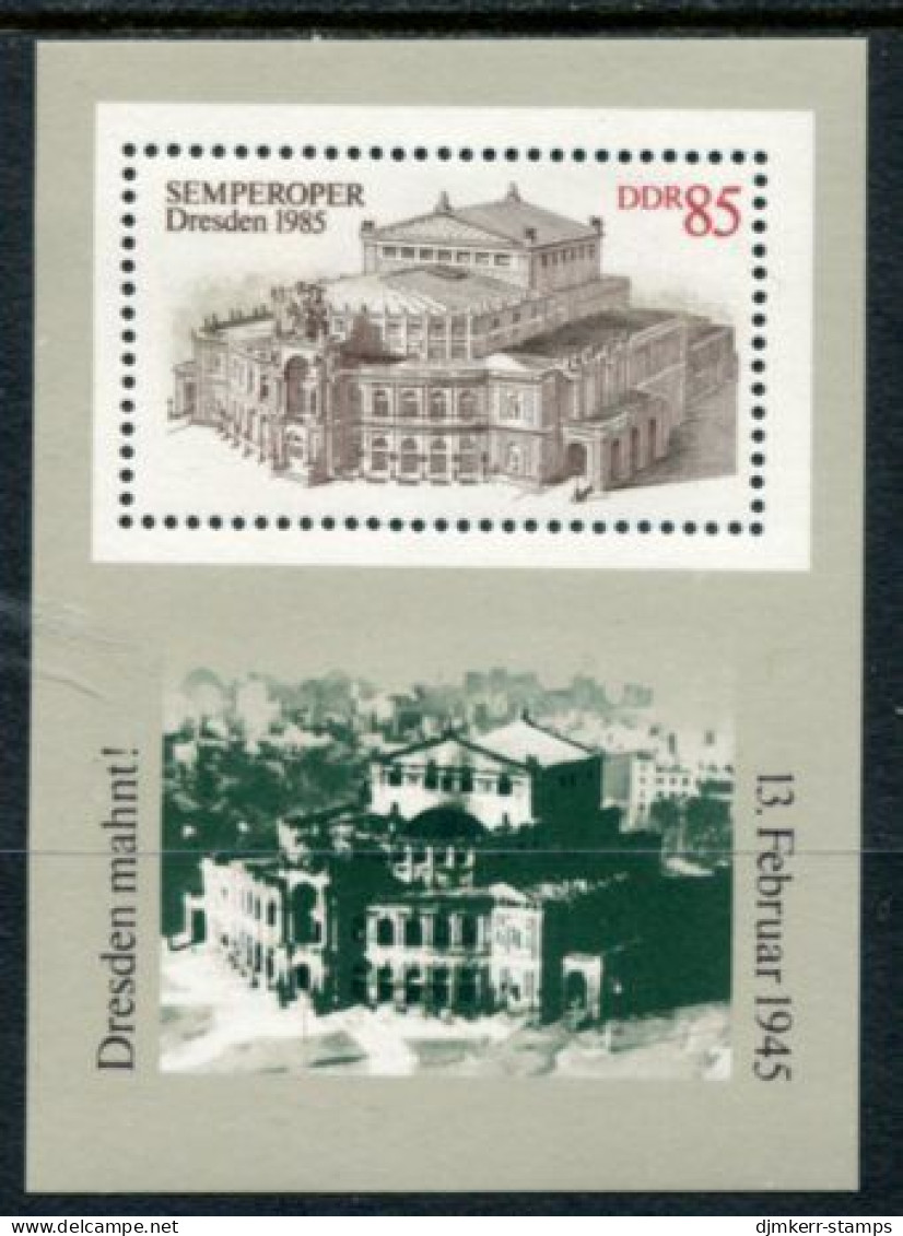 DDR 1985 Re-opening Of Semper Operahouse Block MNH / **.  Michel Block 80 - Neufs