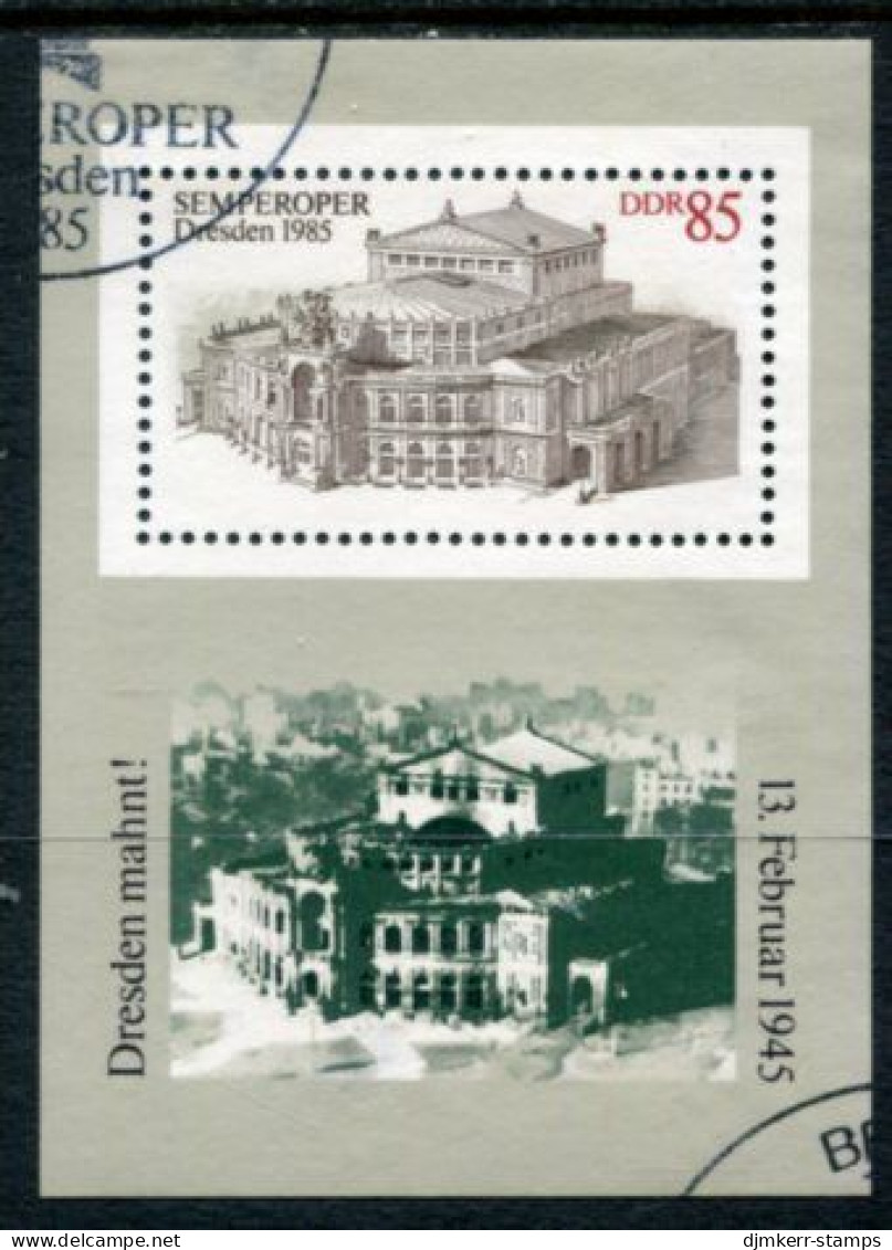 DDR 1985 Re-opening Of Semper Operahouse Used .  Michel Block 80 - Oblitérés