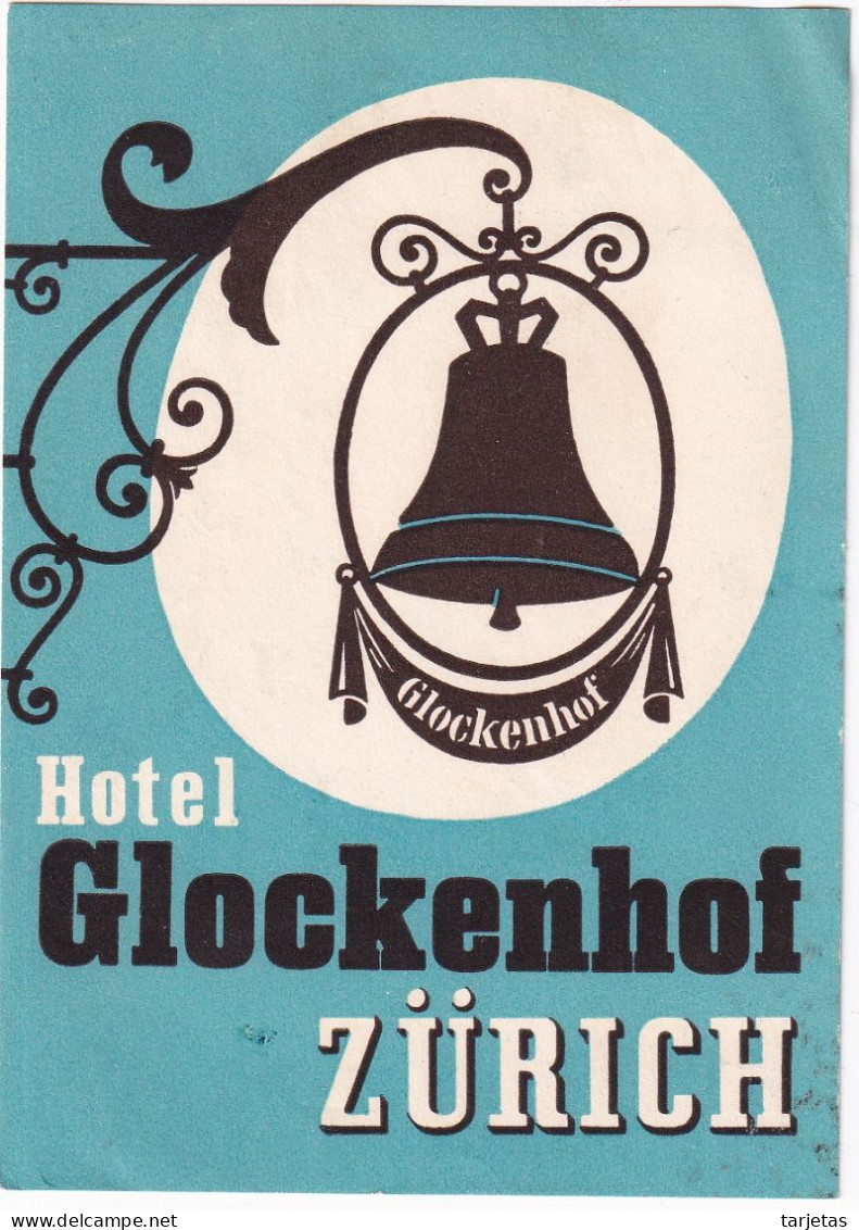 ANTIGUA ETIQUETA DEL HOTEL GLOCKENHOF DE ZURICH (SUISSE-SUIZA) - Etiquettes D'hotels