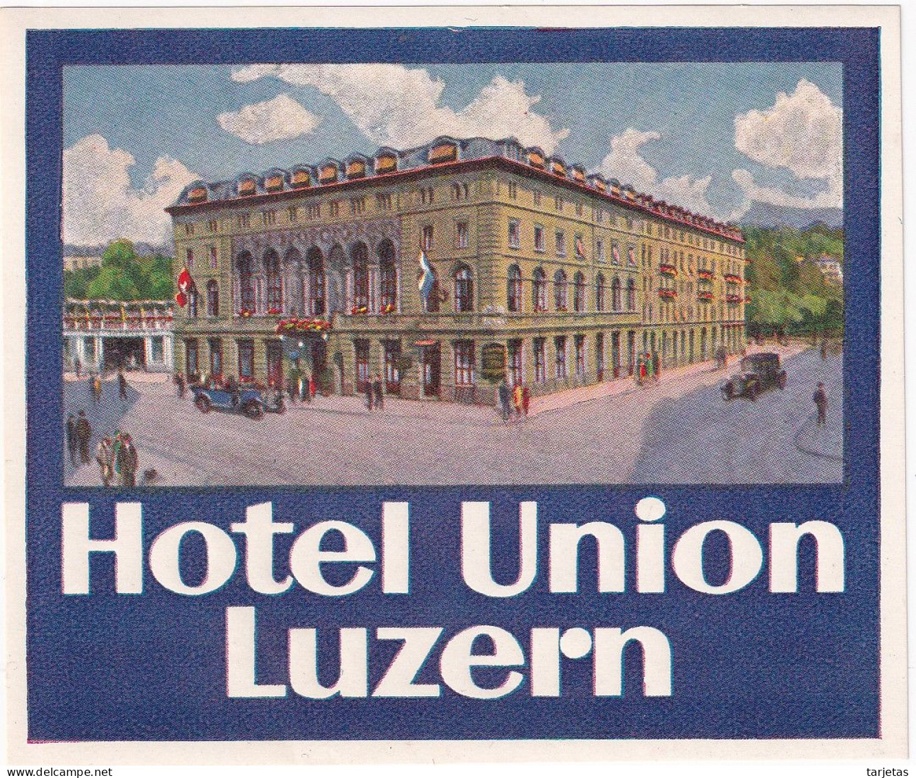 ANTIGUA ETIQUETA DEL HOTEL UNION DE LUZERN (SUISSE-SUIZA) - Etiquettes D'hotels