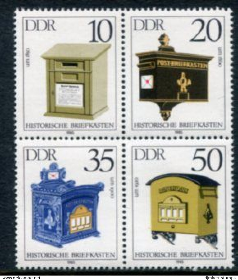 DDR 1985 Histpric Letterboxes In Block MNH / ** .  Michel 2924-27 - Unused Stamps