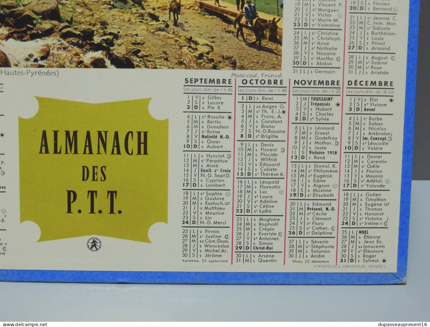 -ANCIEN CALENDRIER ALMANACH PTT 1970 39 LONS LE SAULNIER DOLE COLLECTION    E - Big : 1961-70