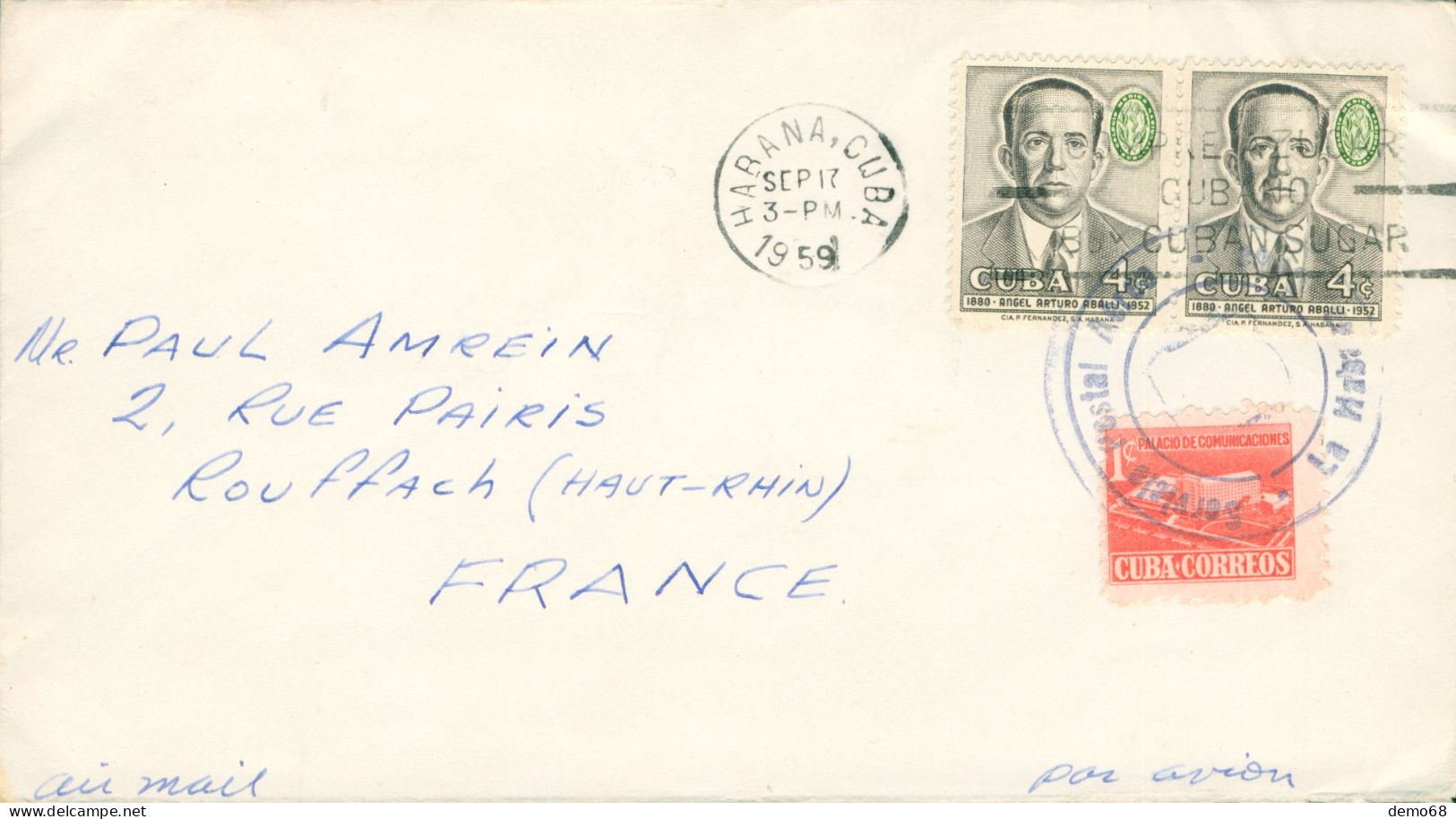 Amérique Cuba Stamp Timbre Sur Enveloppe 1959   Lot De  3 Enveloppes Dont Une First Day Cover - Other & Unclassified