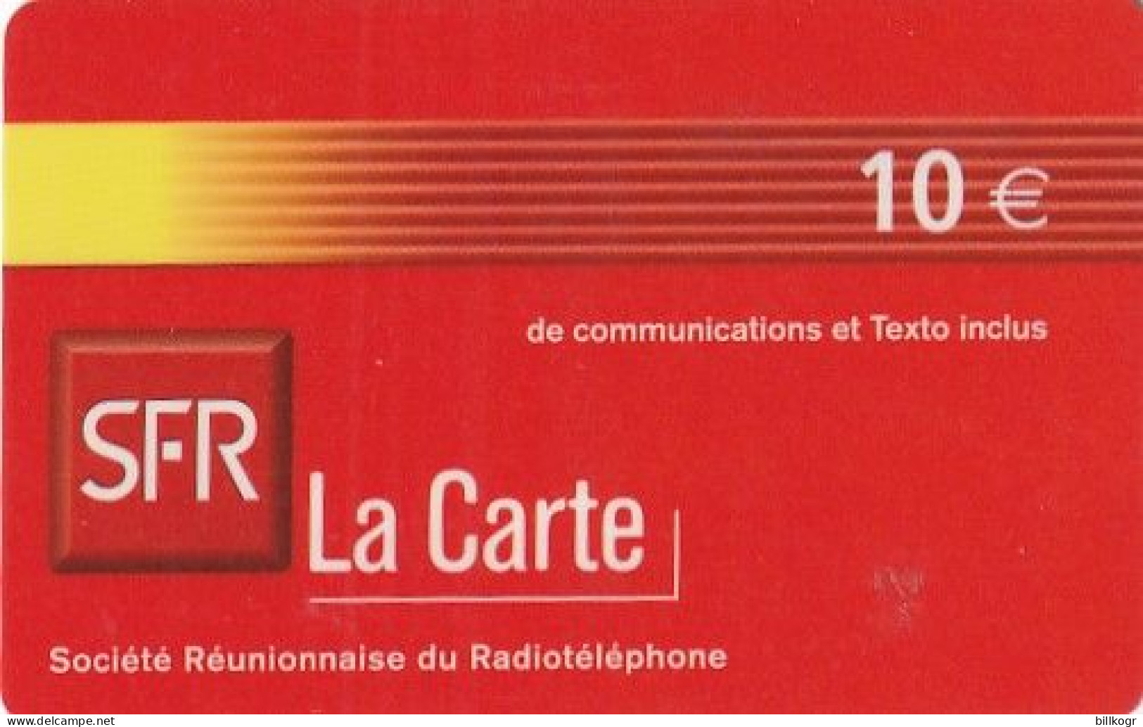 REUNION ISL. - SFR Recharge Card 10 Euro, Exp.date 07/04, Used - Riunione