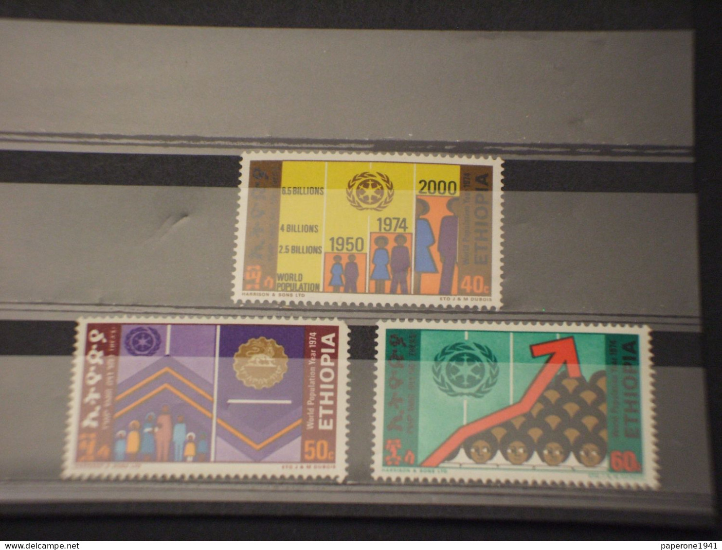 ETIOPIA-ETHIOPIA - 1974 POPOLAZIONE 3 VALORI - NUOVI(++) - Etiopia