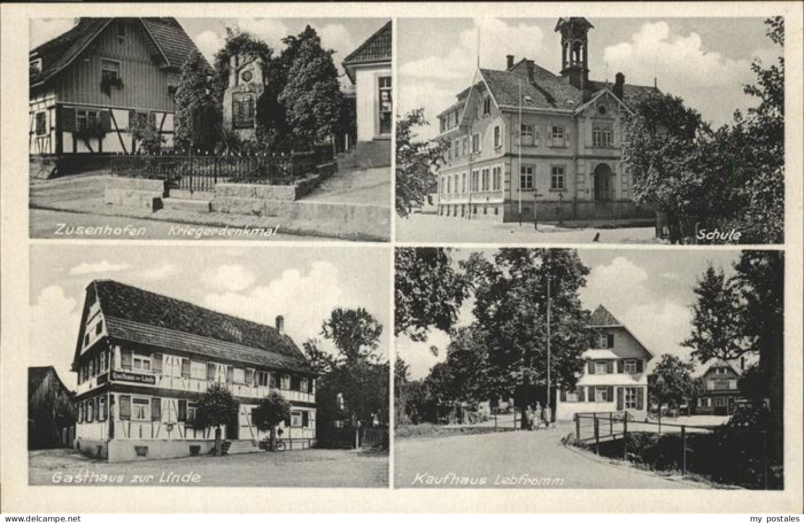 41209868 Zusenhofen Gasthaus Linde
Schule
Kaufhaus Lebfromm
 Zusenhofen - Oberkirch