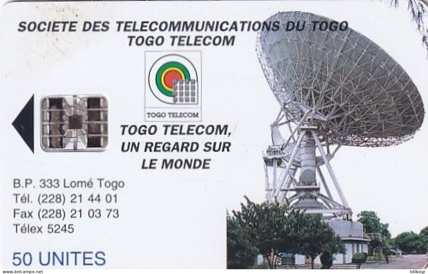 TOGO - Earth Station 2(new Logo-50 Units), Chip SC7, Used - Togo