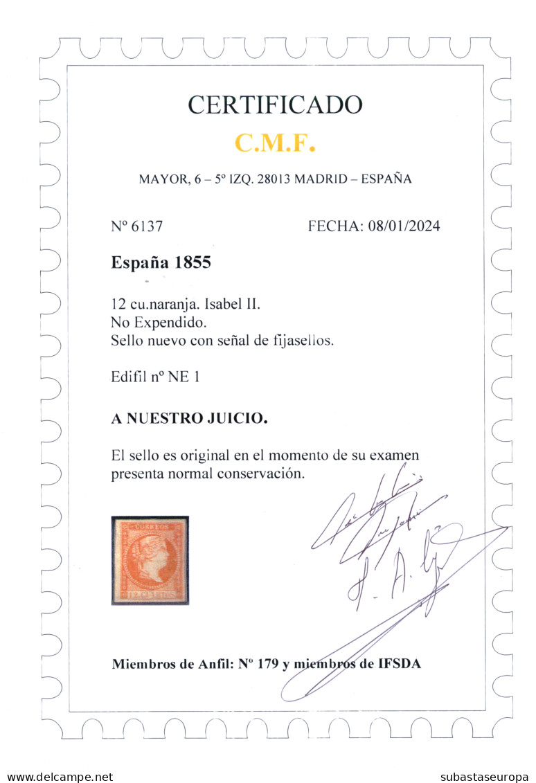 * N.E. 1. Borde De Hoja. Bonito. Certificado CMF (2024). Cat. 1700 €. - Neufs