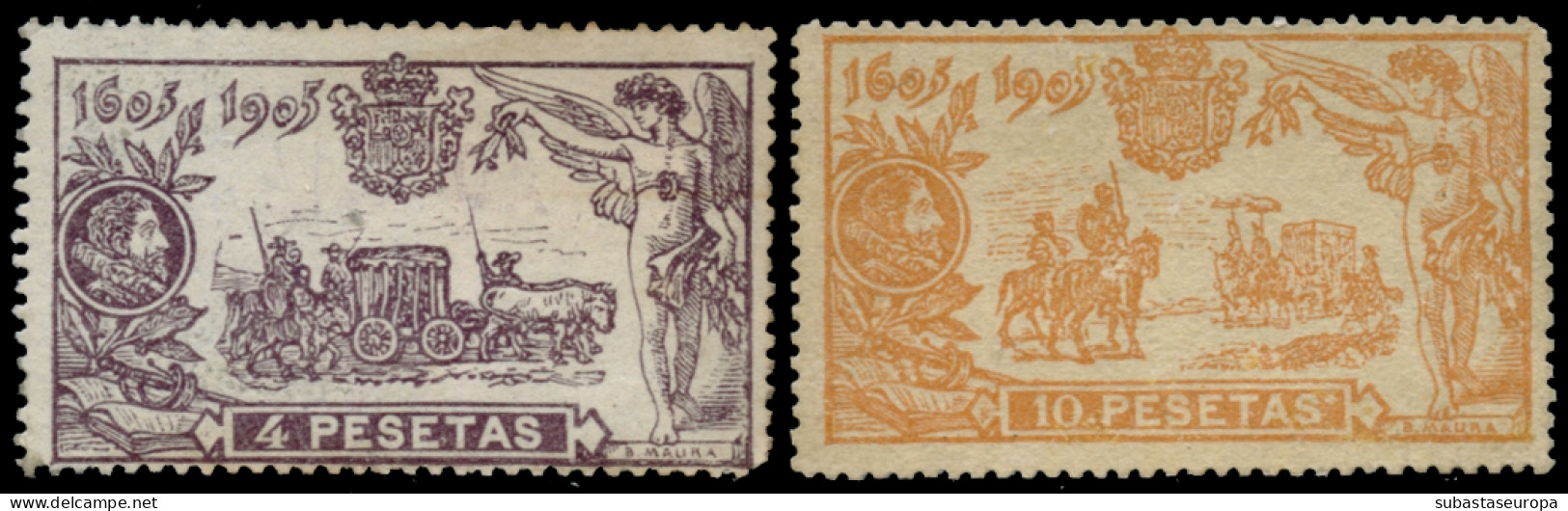 * 265 Y (*) 266. Quijote. 4 Y 10 Ptas. El Primero Tiene Sombras Del Tiempo Y Centraje Justo. El Segundo Bastante Bonito. - Unused Stamps