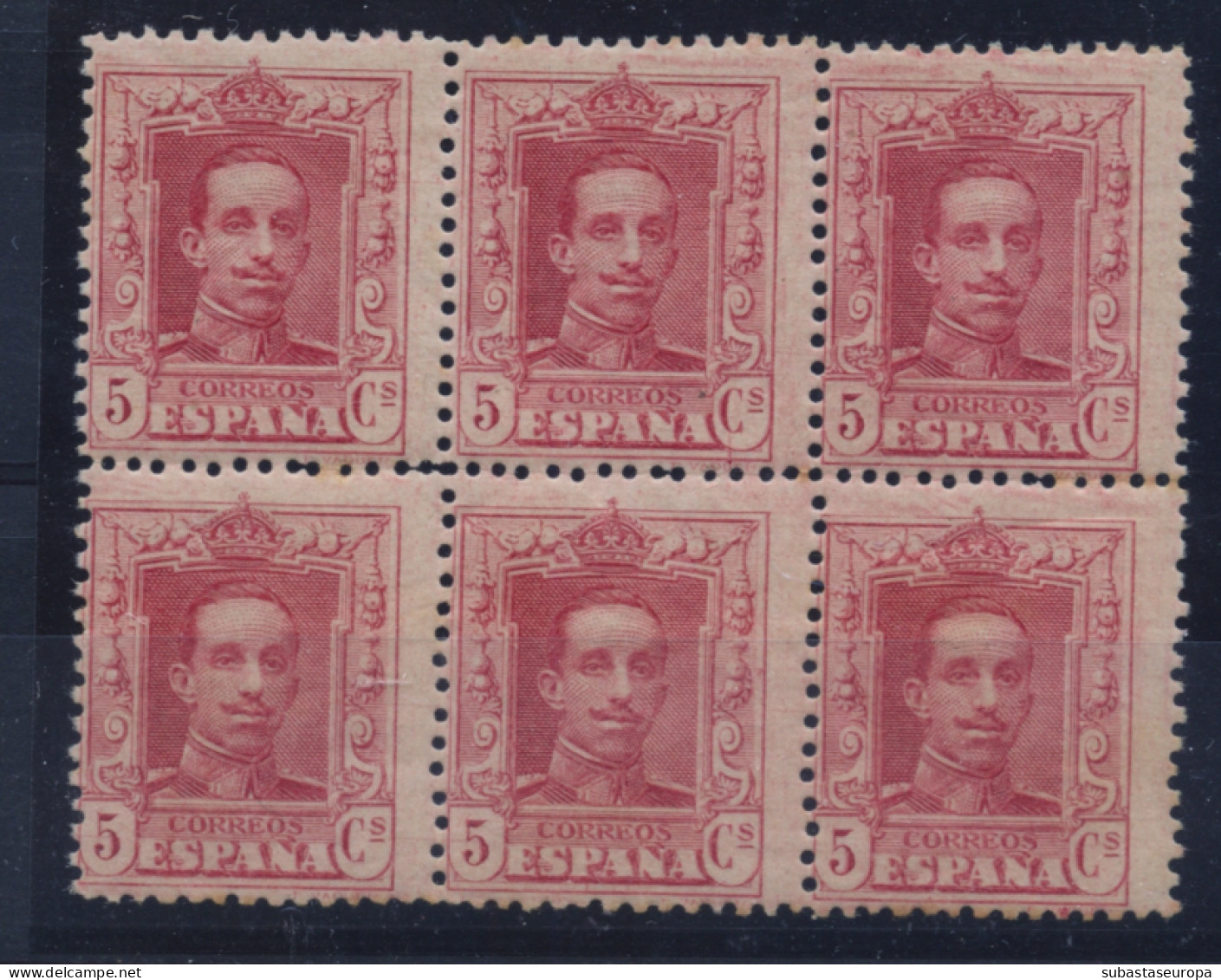 ** 312. Vaquer. 10 Cts. Bloque De 6. Centrajes Diversos. Inapreciables Sombras Del Tiempo. - Unused Stamps