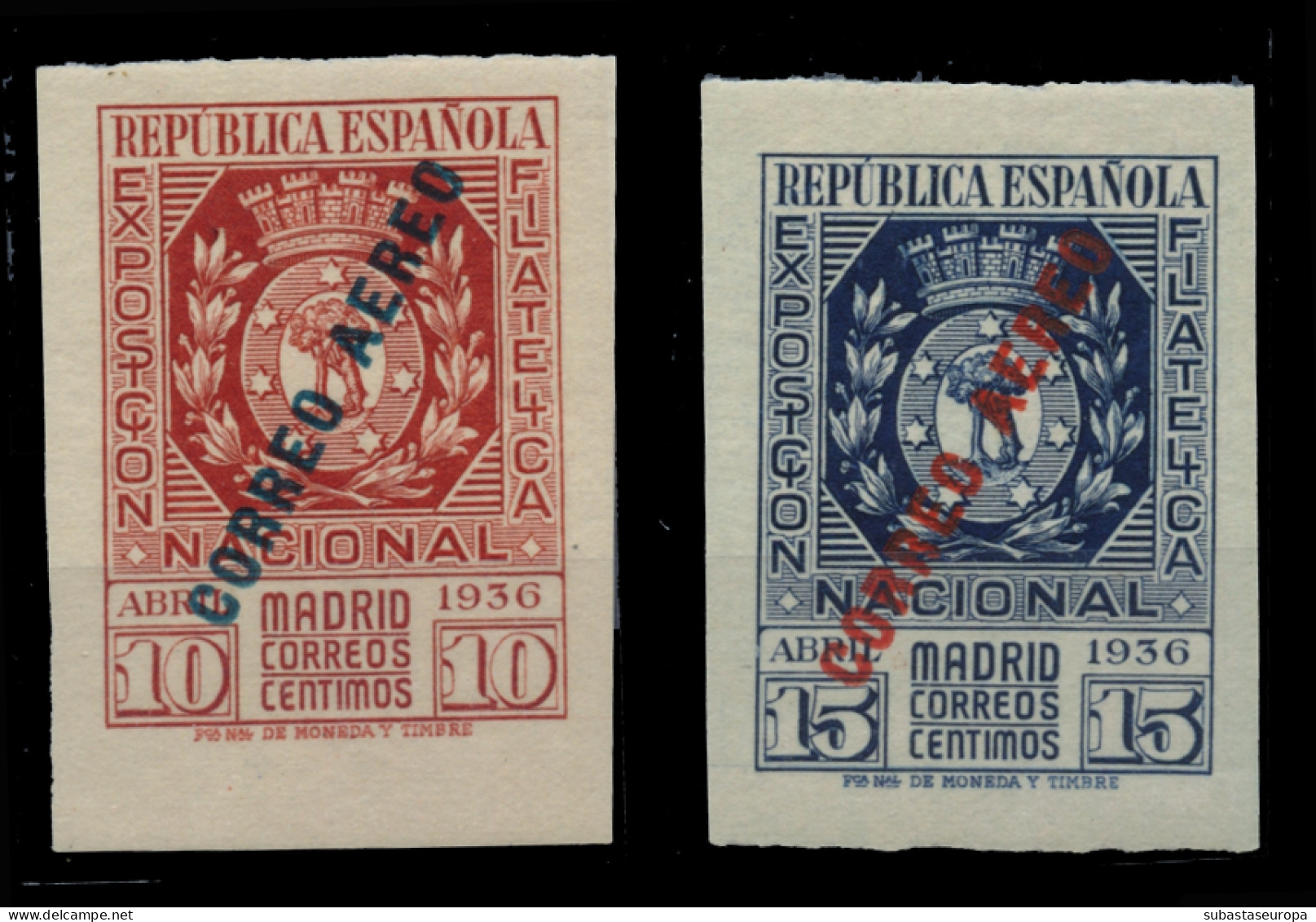 * 729/30. Expo Filatélica Aérea. Invisible Señal De Fijasellos. Lujo. Cat. 350 €. - Unused Stamps