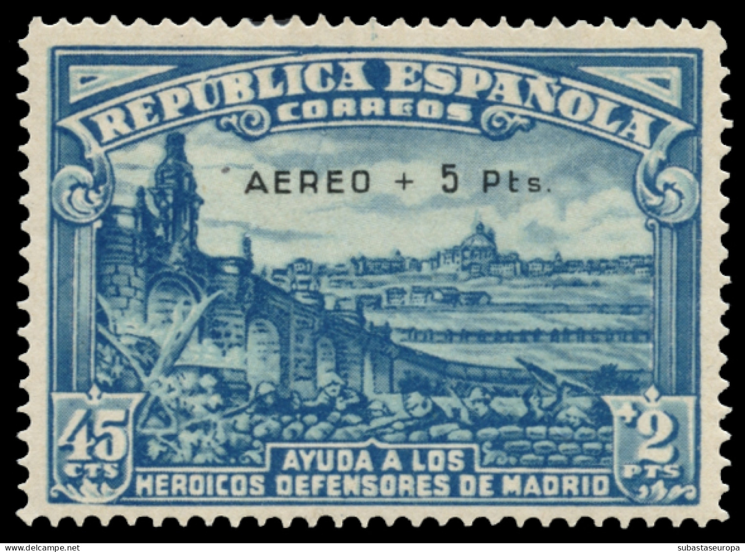 * 759. Defensa De Madrid Aéreo. Certificado SORO. Muy Bonito. Cat. 300 €. - Unused Stamps