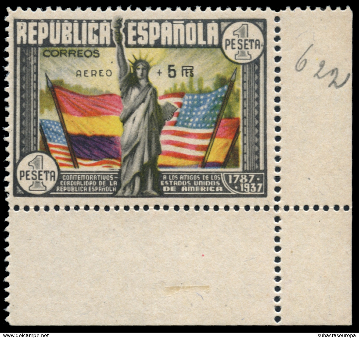 * 765. Estados Unidos Aéreo. Esquina De Pliego. Lujo. Cat. 350 €. - Unused Stamps