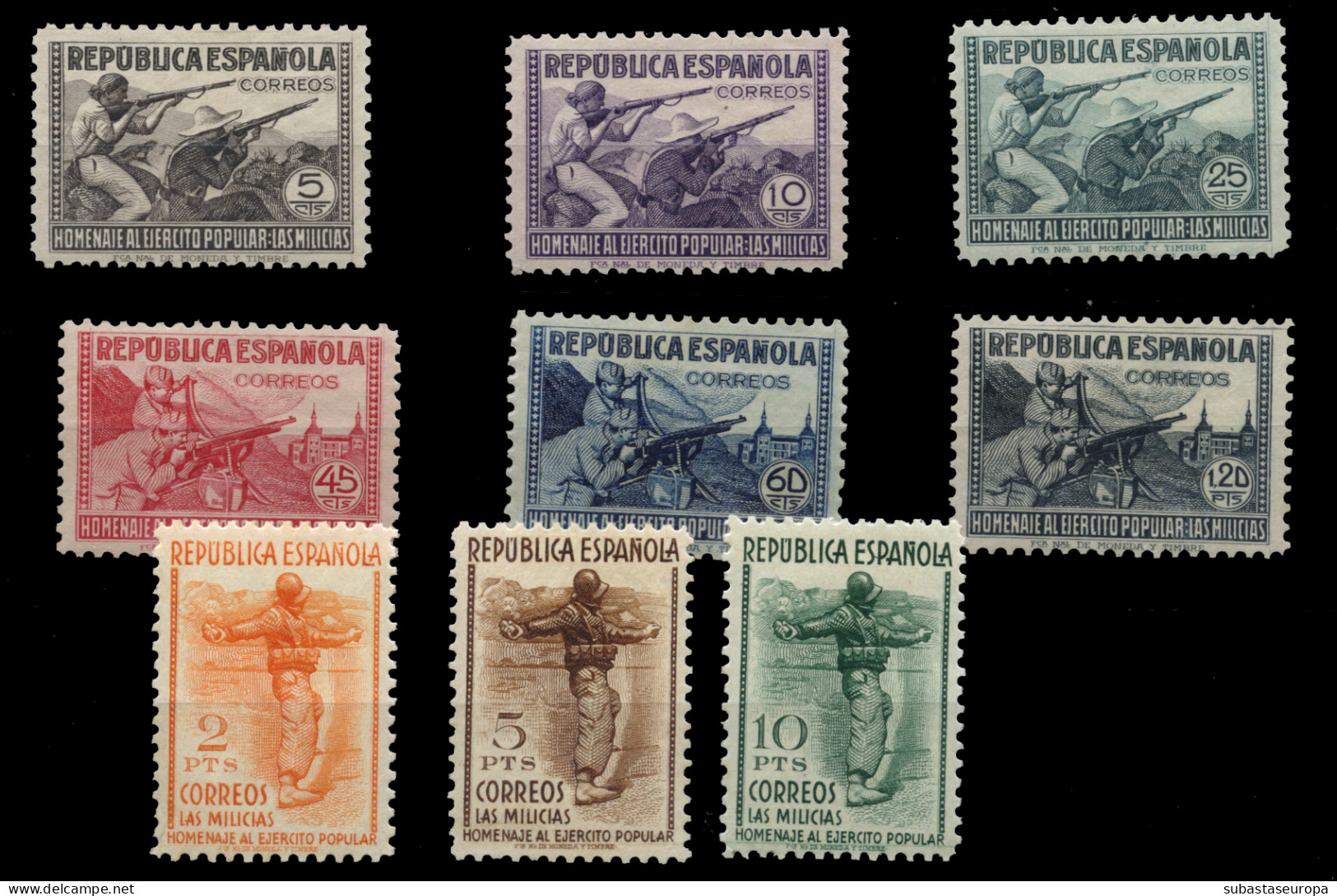 * 792/800. Milicias. Muy Bien Centrada. Cat. 1100 €. - Unused Stamps