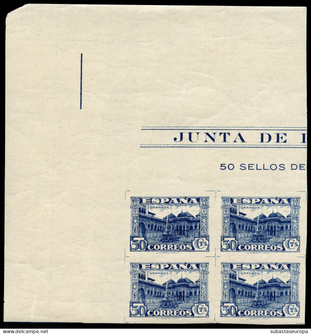 ** 809s. Junta De Defensa. 50 Cts. Sin Dentar. Esquina Superior De Pliego. Lujo. Cat. 160 €. - Unused Stamps