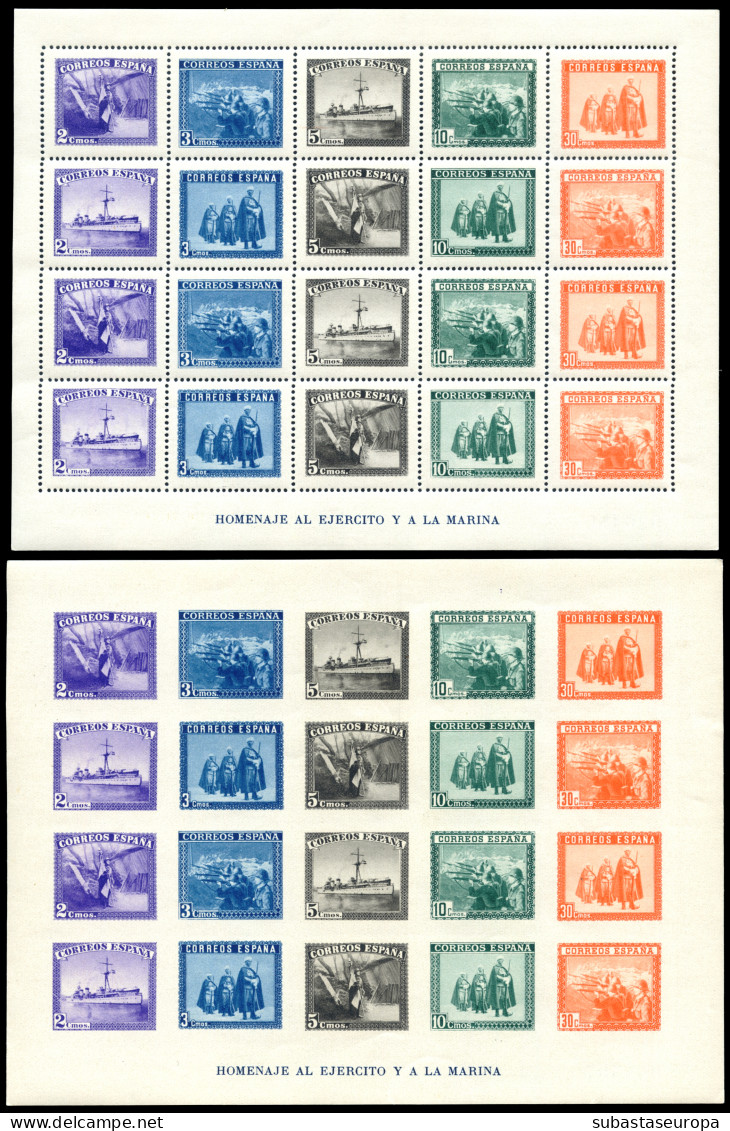 ** 849/50. Hojitas Ejército Y Marina. Dentada Y Sin Dentar. Cat. 285 €. - Unused Stamps