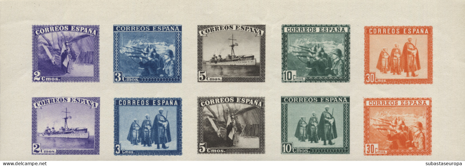 ** S.H. 850. Ejército Y Marina Sin Dentar. Mitad De La Hojita. Lujo. Cat. 100 €. - Unused Stamps
