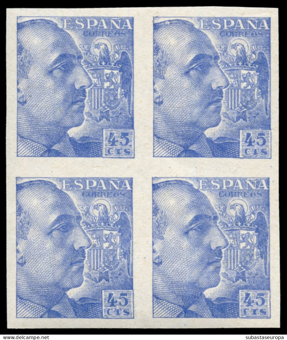 ** 1052s. Franco. 45 Cts. Sin Dentar. No Catalogado. En Bloque De 4. Lujo. - Unused Stamps