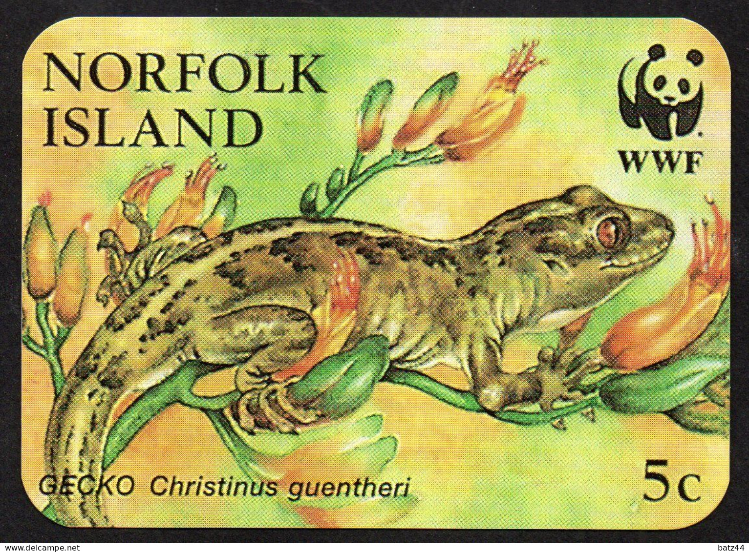 NORFOLK ISLAND GECKO WWF World Wildlife Reproduction Timbre Stamp 1996 - Petit Format : 1991-00