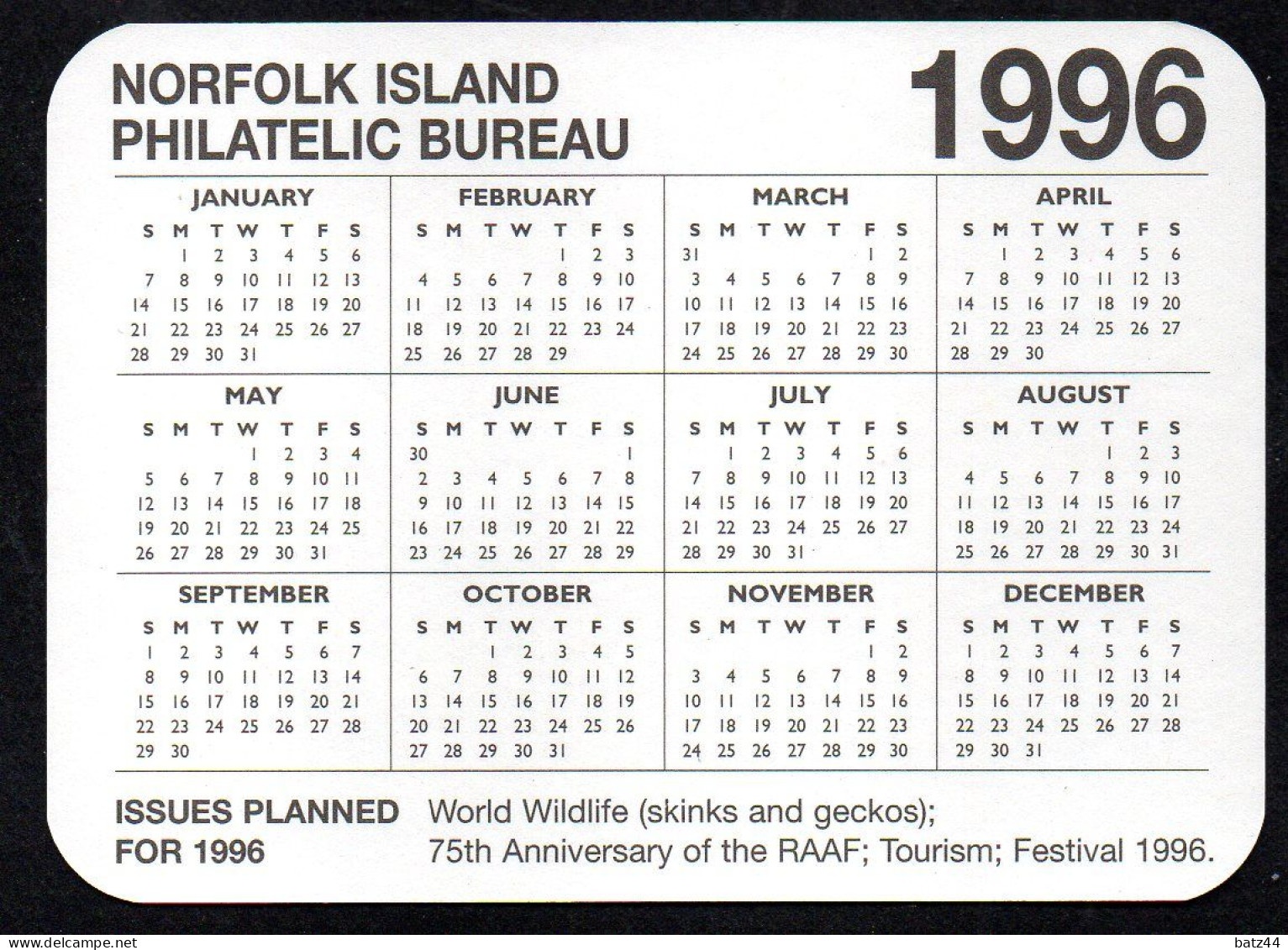 NORFOLK ISLAND GECKO WWF World Wildlife Reproduction Timbre Stamp 1996 - Petit Format : 1991-00