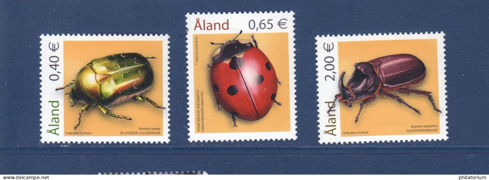 Aland, **, Yv, Mi 259, 260, 261, SG 274, Insectes, Coccinelle, - Aland