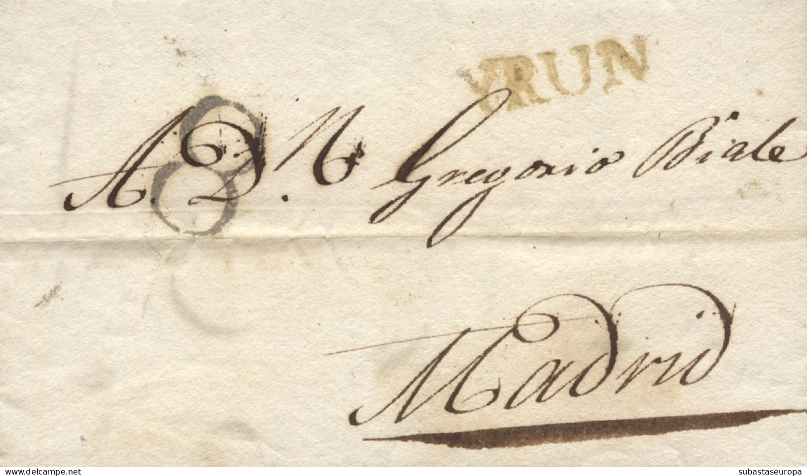 D.P. 11. 1819 (23 ABR). Carta De Irún A Madrid. Marca Nº 5R. - ...-1850 Prefilatelia