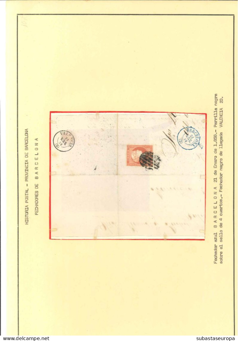 Álbum Con 38 Cartas Con Franqueos De Amadeo Y 4 Cuartos. Examinar. - Covers & Documents
