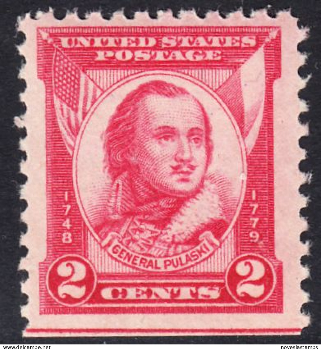 !a! USA Sc# 0690 MNH SINGLE (bottom Side Cut / A1) - General Casimir Pulaski - Ongebruikt