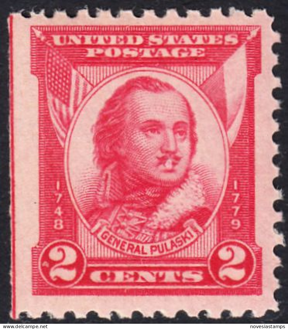 !a! USA Sc# 0690 MNH SINGLE (left Side Cut) - General Casimir Pulaski - Nuevos