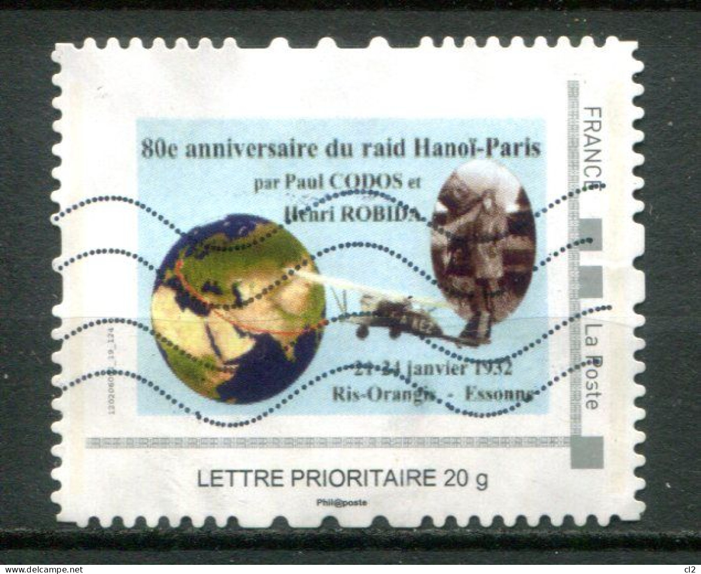 FRANCE - 2012 - Montimbramoi - 80e Anniversaire Du Raid Hanoï-Paris Par Paul Codos Et Henri Robida (avions) - Used Stamps